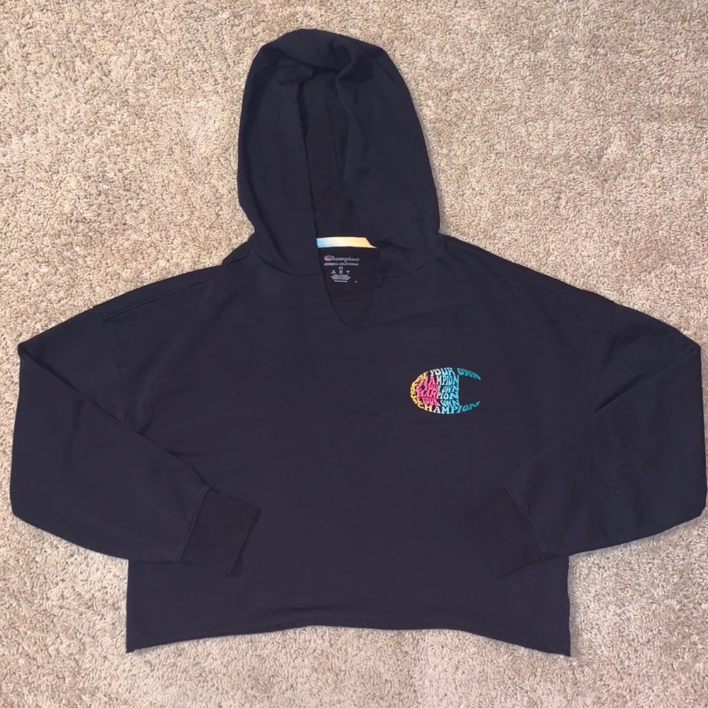 NWOT Women’s Black Champion Cropped Hoodie Size XS